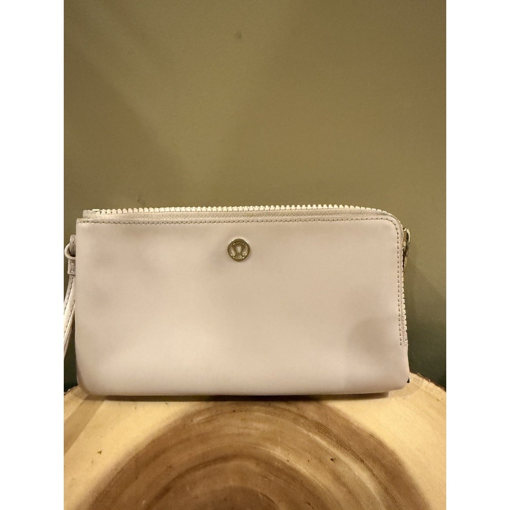lululemon Dual Pouch Zipper Coated Pink Wallet‎ Wristlet